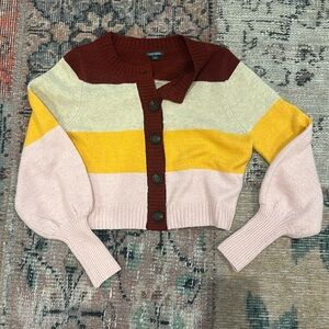 Cropped Striped Cardigan